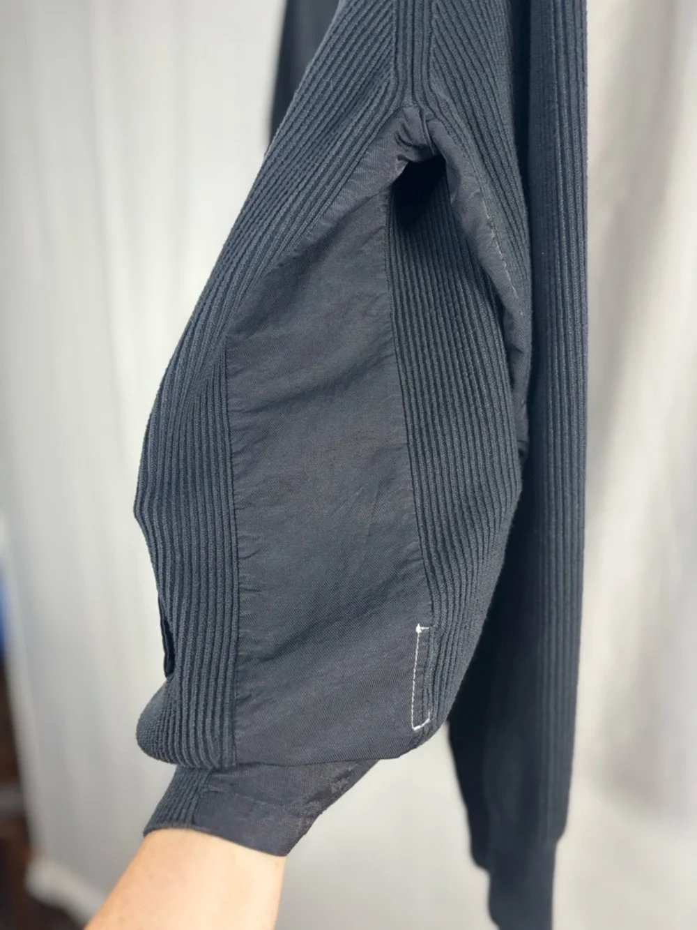 EUC RAG&BONE Men's Black Full-Zip Oversized Ribbed Sweater Jacket Size L